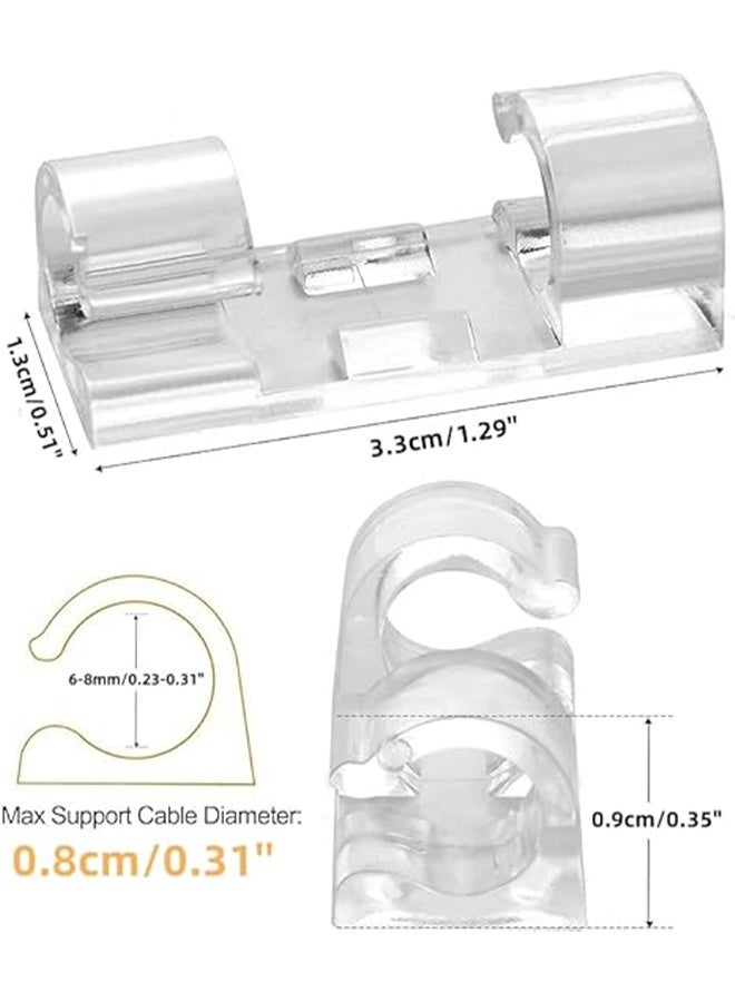 YJ 60PCS adhesive cable clamp clear, strong wire organizer, desk, car, PC, Christmas lights indoor/outdoor - Image 2